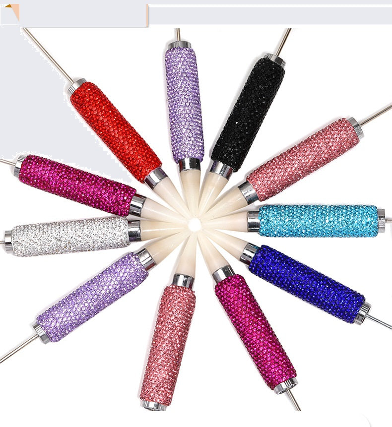 Bead Pen Dot Diamond Ceramic Clay Bead Pen Solid Color Water Diamond Cute Grain Pen Fine Sparkling Full Diamond Bead Pen