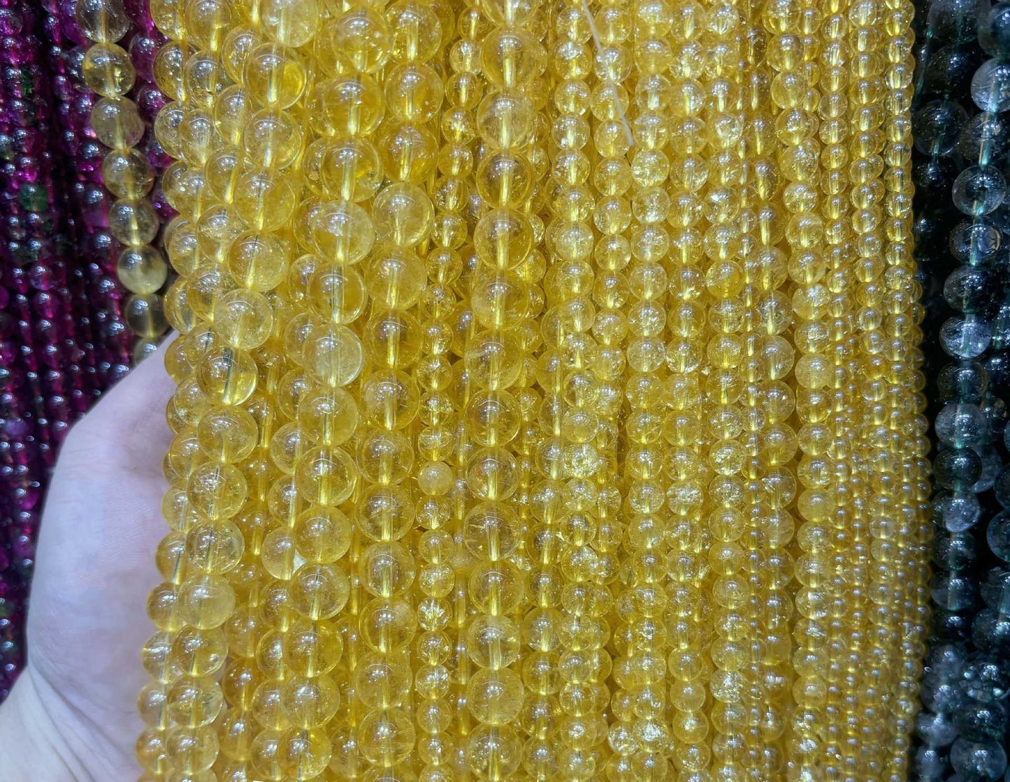Natural Optimized Yellow Crystal Bead DIY Jewelry Bracelet Necklace Earring Accessories 4-12mm