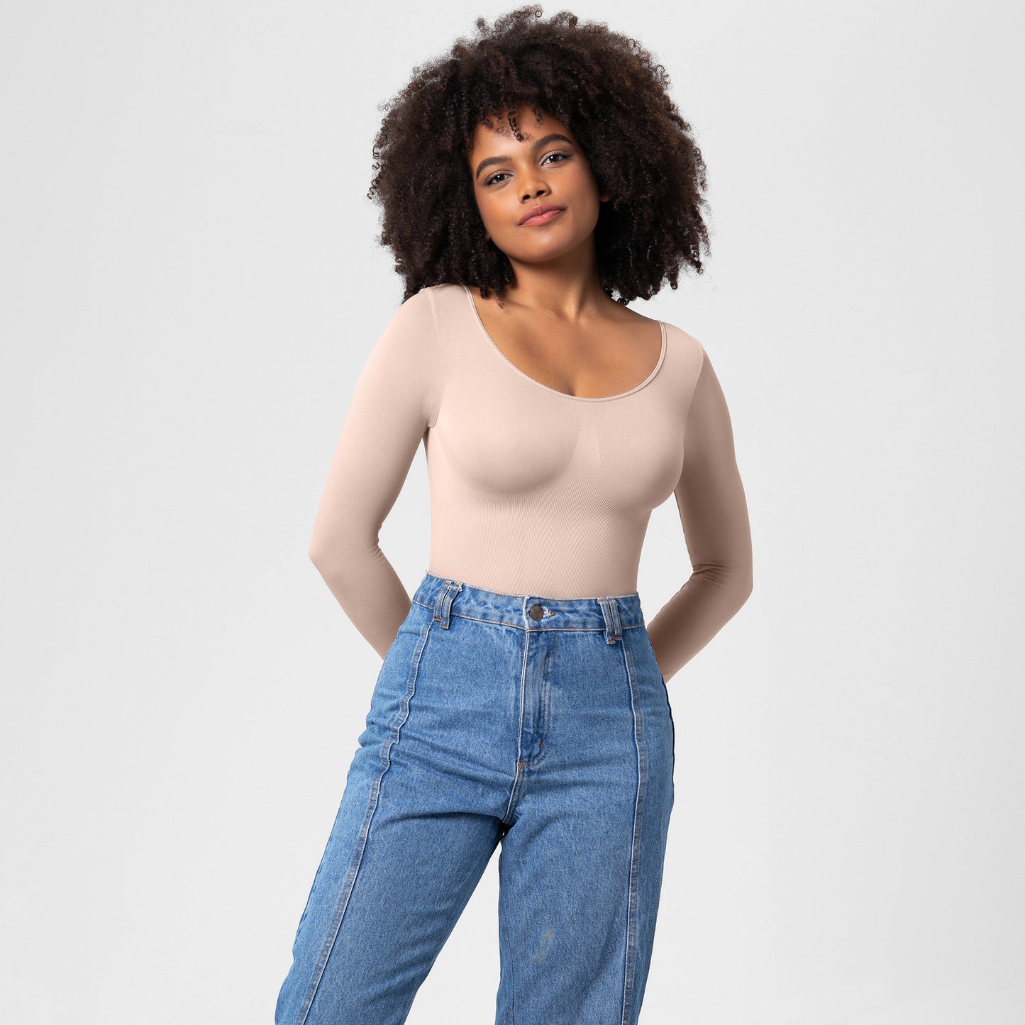 Plus Size Bodysuit Women Shapewear Long Sleeved Corset One-piece Underwear Seamless Bodysuit