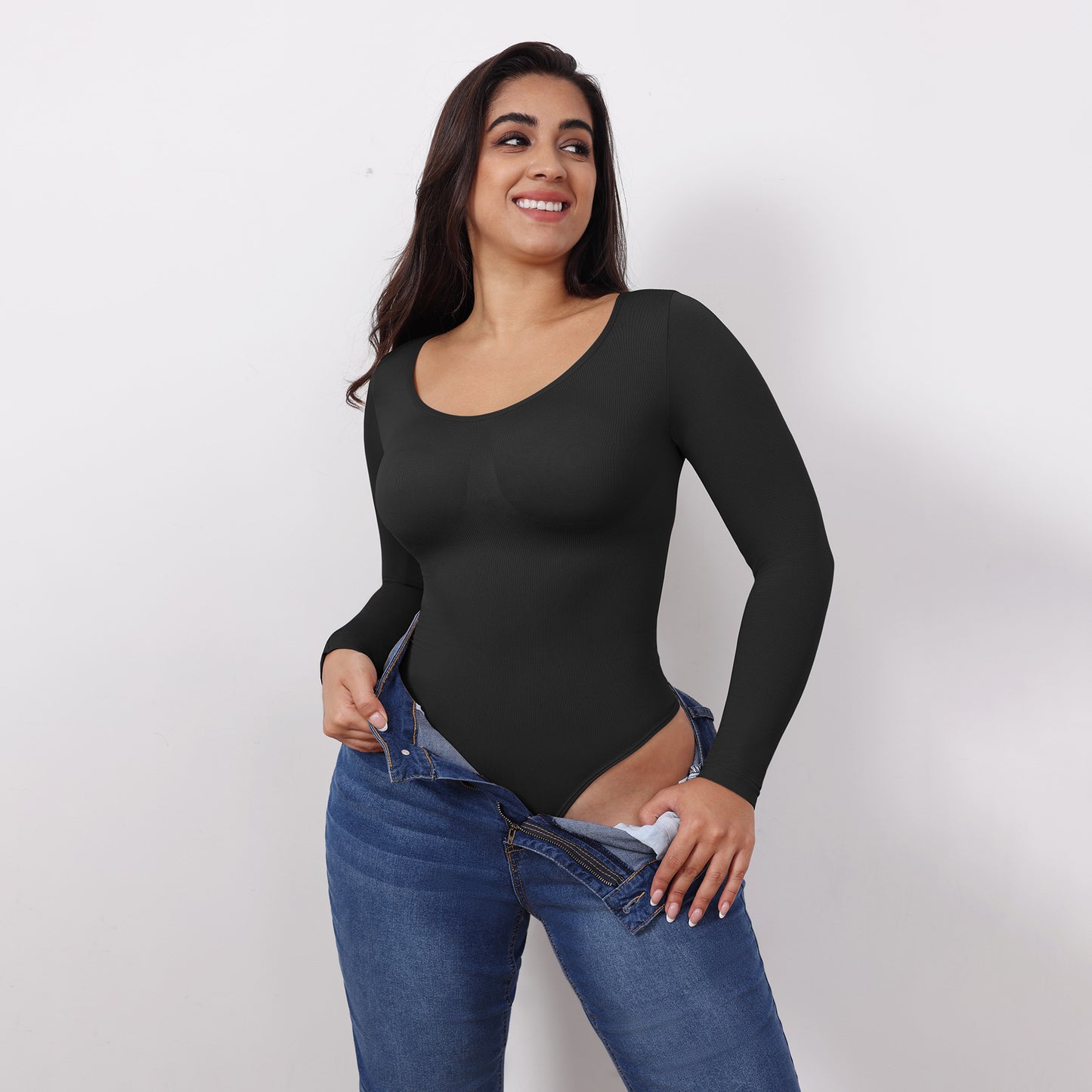 Plus Size Bodysuit Women Shapewear Long Sleeved Corset One-piece Underwear Seamless Bodysuit