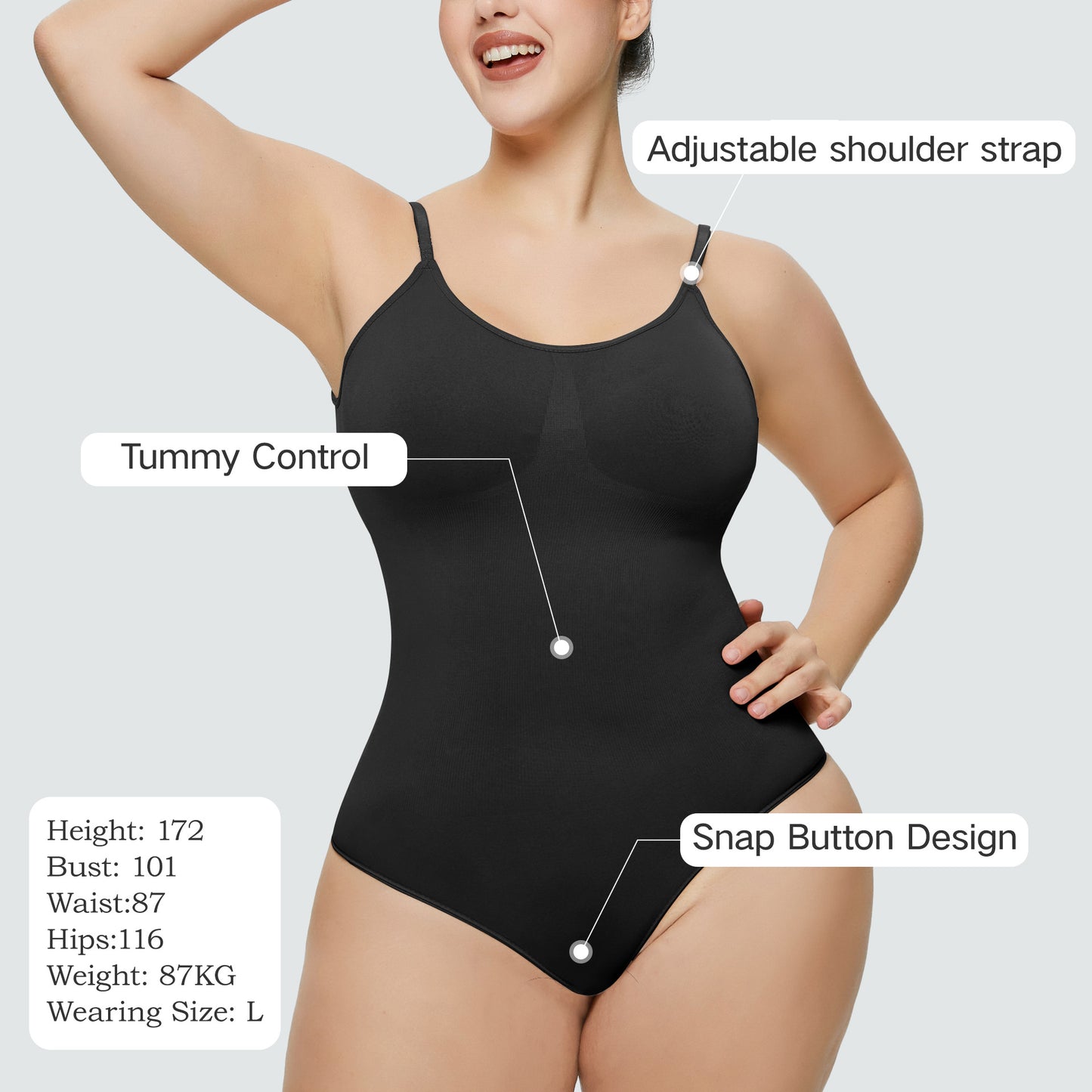 Plus Size Bodysuit Seamless One-piece Shapewear Women Tight Corset Underwear Jumpsuit Tank Top Thong Bodysuit