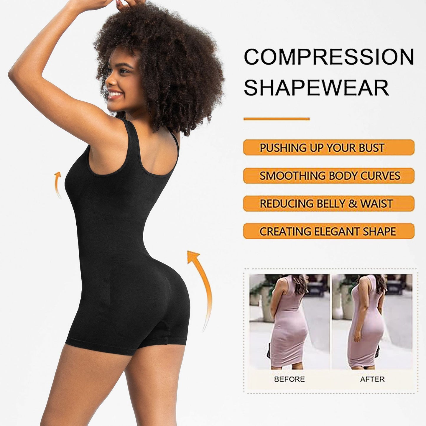 Plus Size Bodysuit Women Tights Fitting One-piece Bodysuit Shapewear Body Hugging Vest Underwear