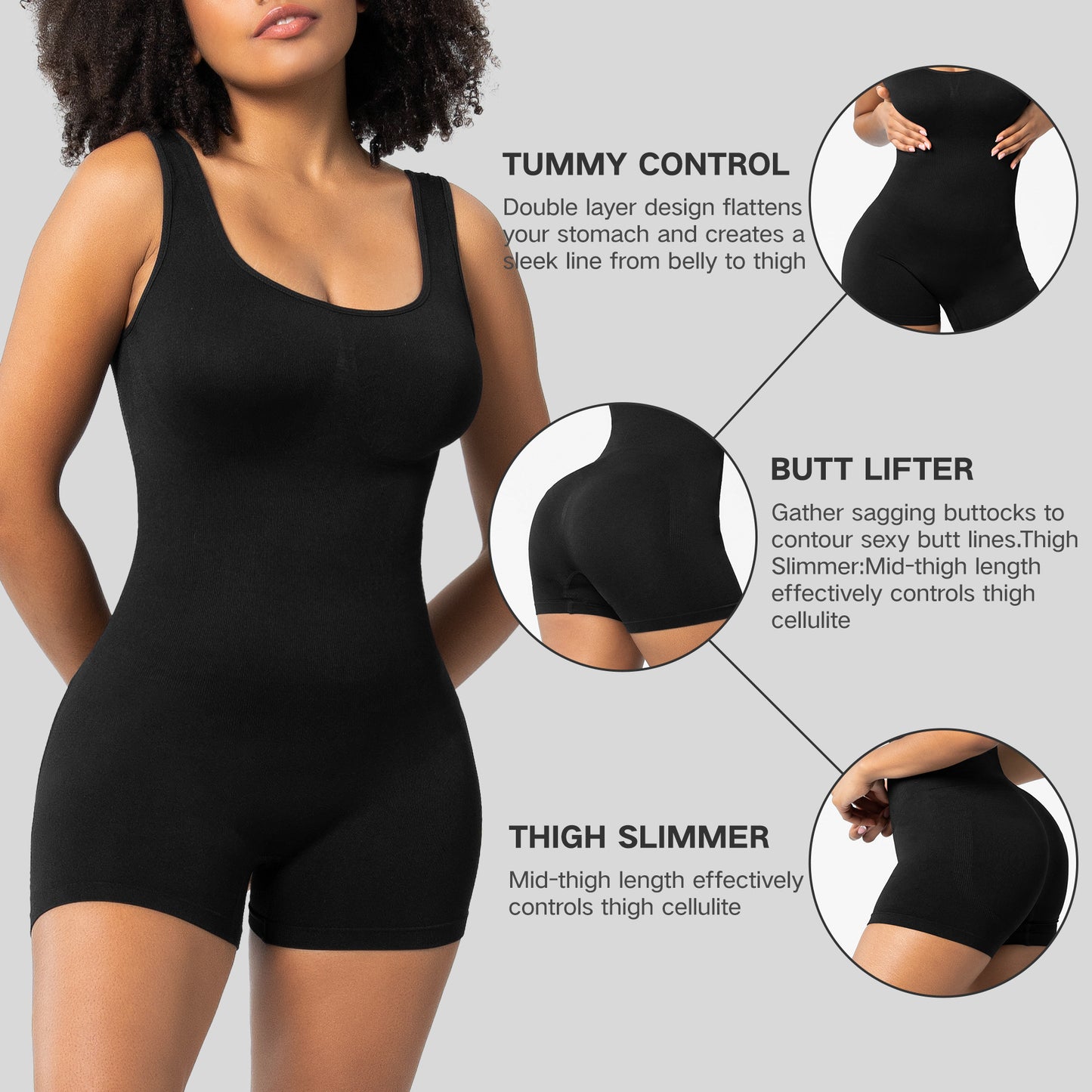 Plus Size Bodysuit Women Tights Fitting One-piece Bodysuit Shapewear Body Hugging Vest Underwear