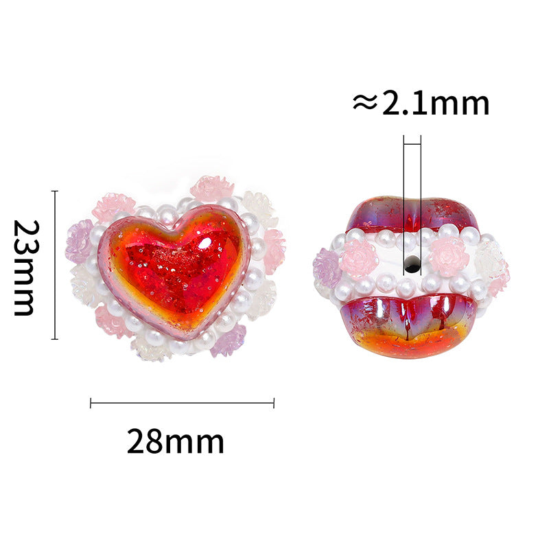 Clay Love Bead Light Luxury Simple Fine Flash Heavy Industry Loose Bead Accessories DIY Bead Pen Jewelry Accessories
