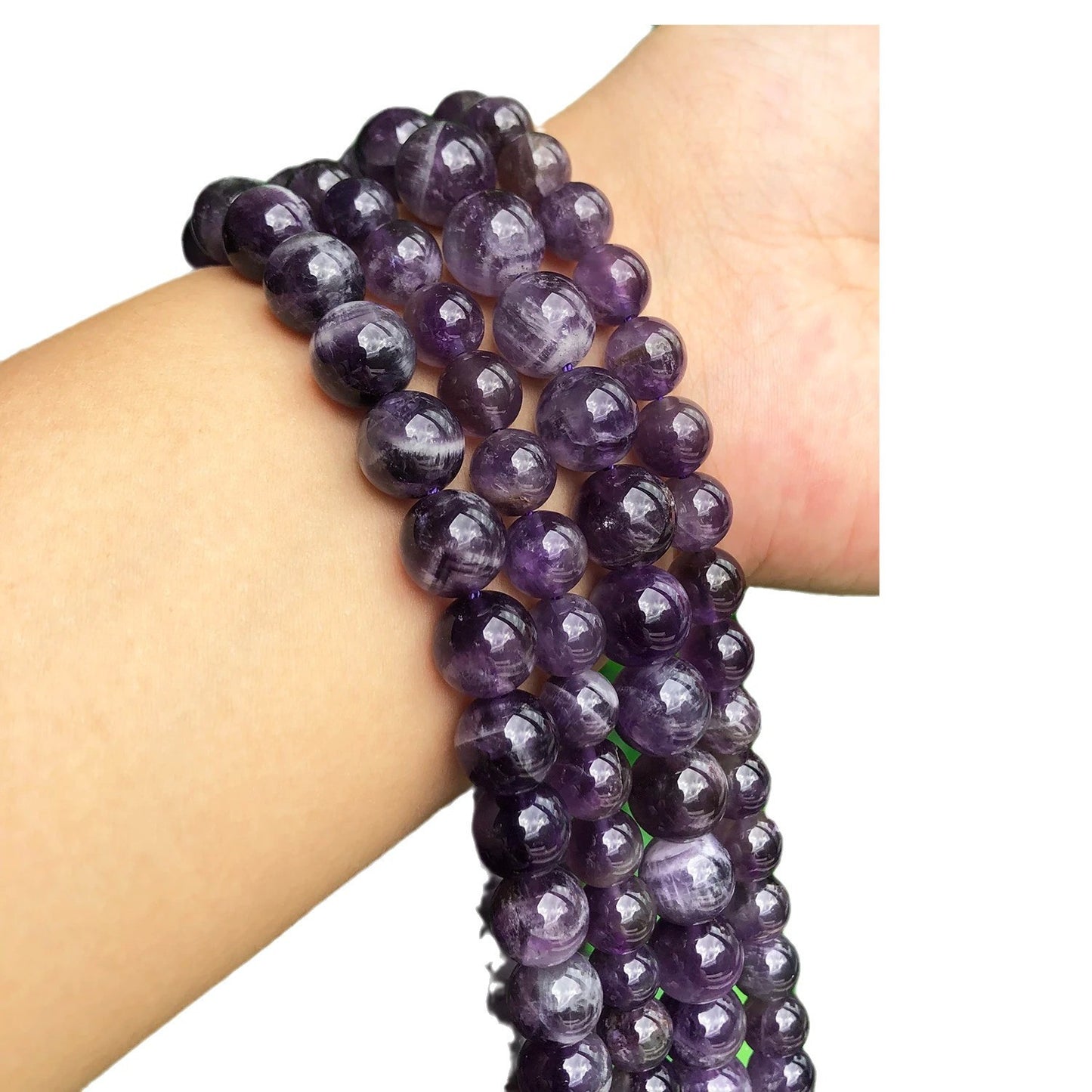 Crystal Amethyst Round Beads DIY Loose Beads Natural Stone Crystal 4-12mm
