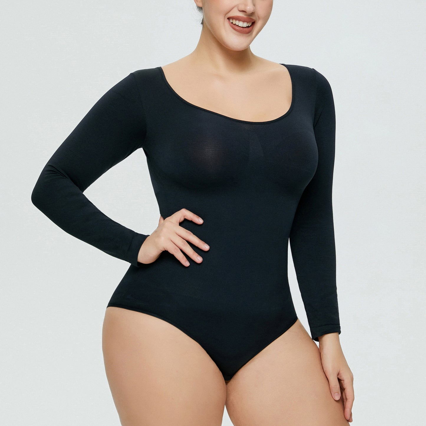 Plus Size Bodysuit Women Shapewear Long Sleeved Corset One-piece Underwear Seamless Bodysuit
