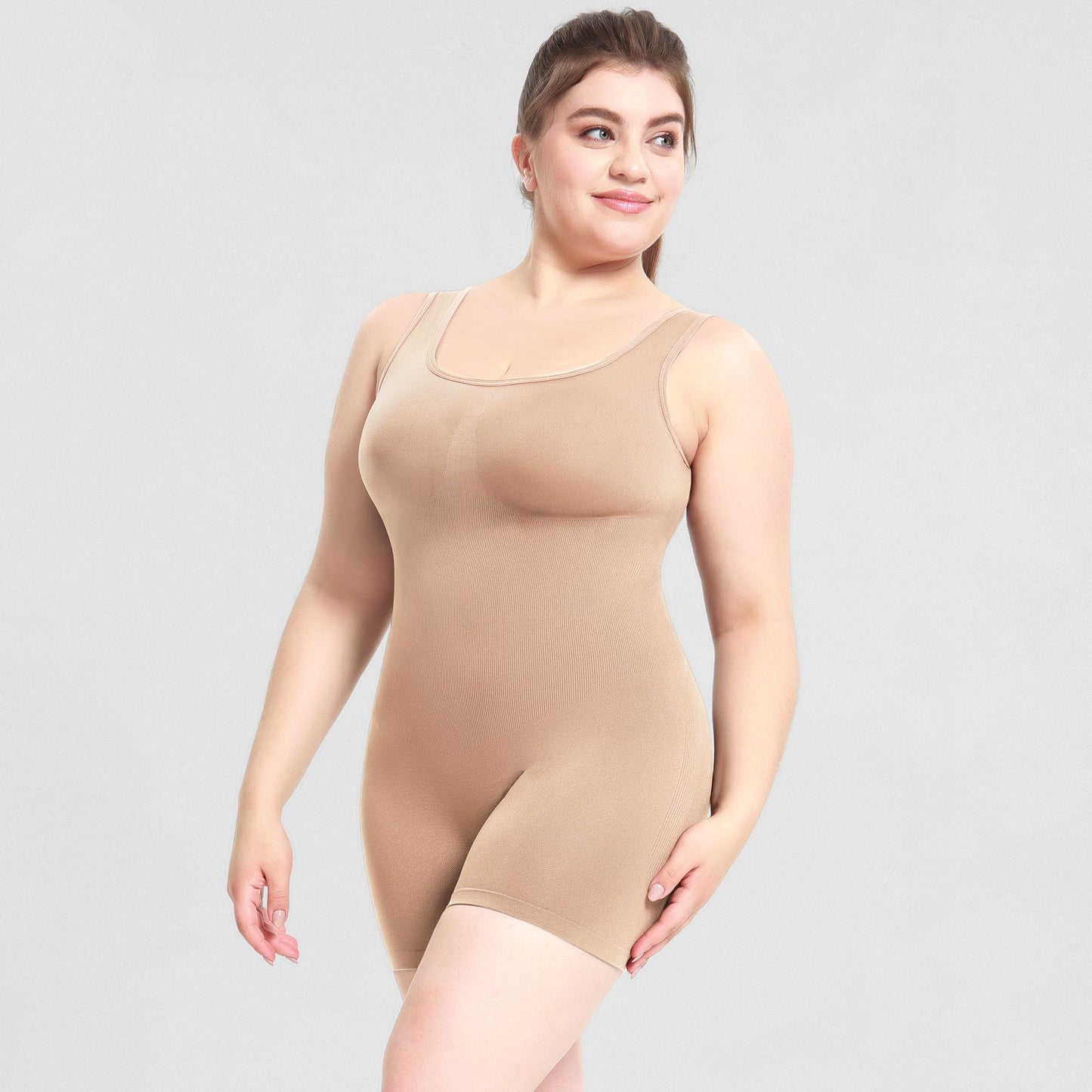 Plus Size Bodysuit Women Tights Fitting One-piece Bodysuit Shapewear Body Hugging Vest Underwear