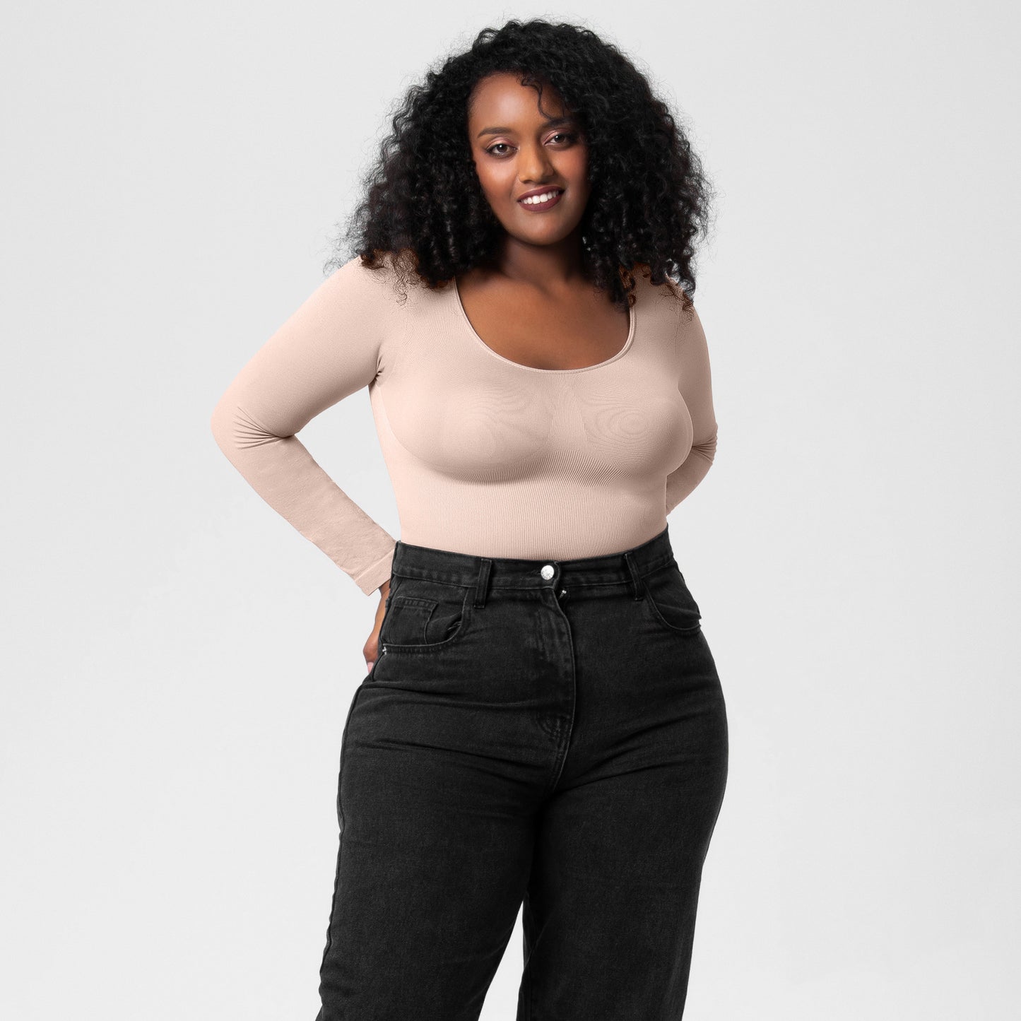 Plus Size Bodysuit Women Shapewear Long Sleeved Corset One-piece Underwear Seamless Bodysuit