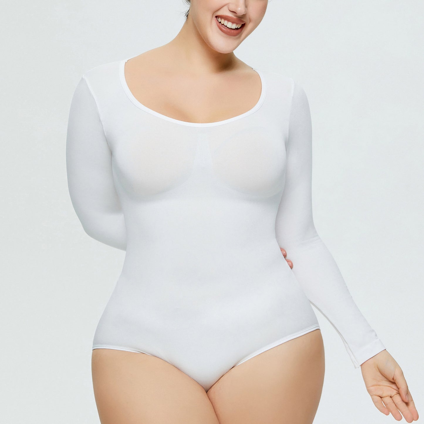 Plus Size Bodysuit Women Shapewear Long Sleeved Corset One-piece Underwear Seamless Bodysuit