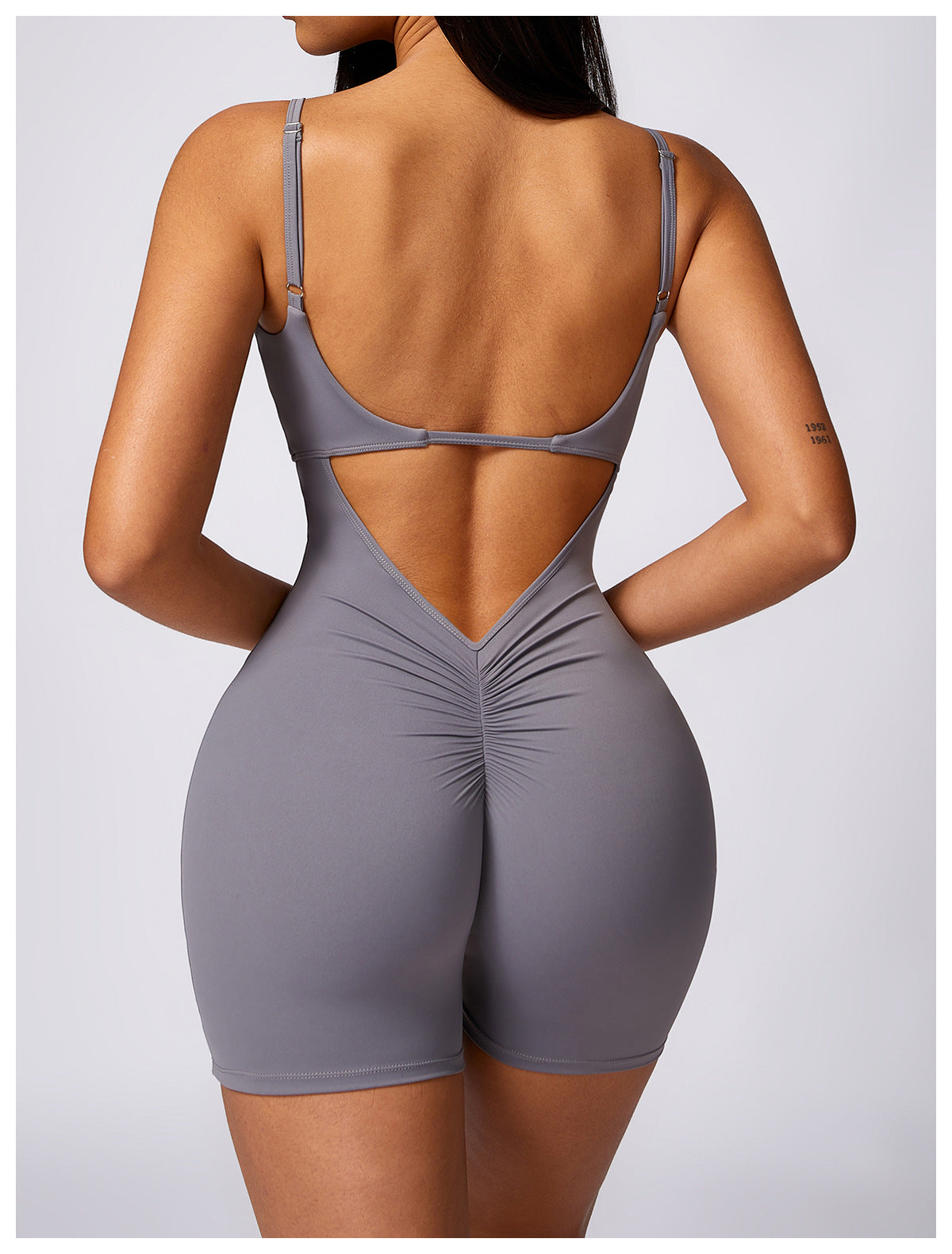 Women Jumpsuit Hip Lifting Tight Fitting One-piece Yoga Suit Quick Drying Sports Fitness Jumpsuit