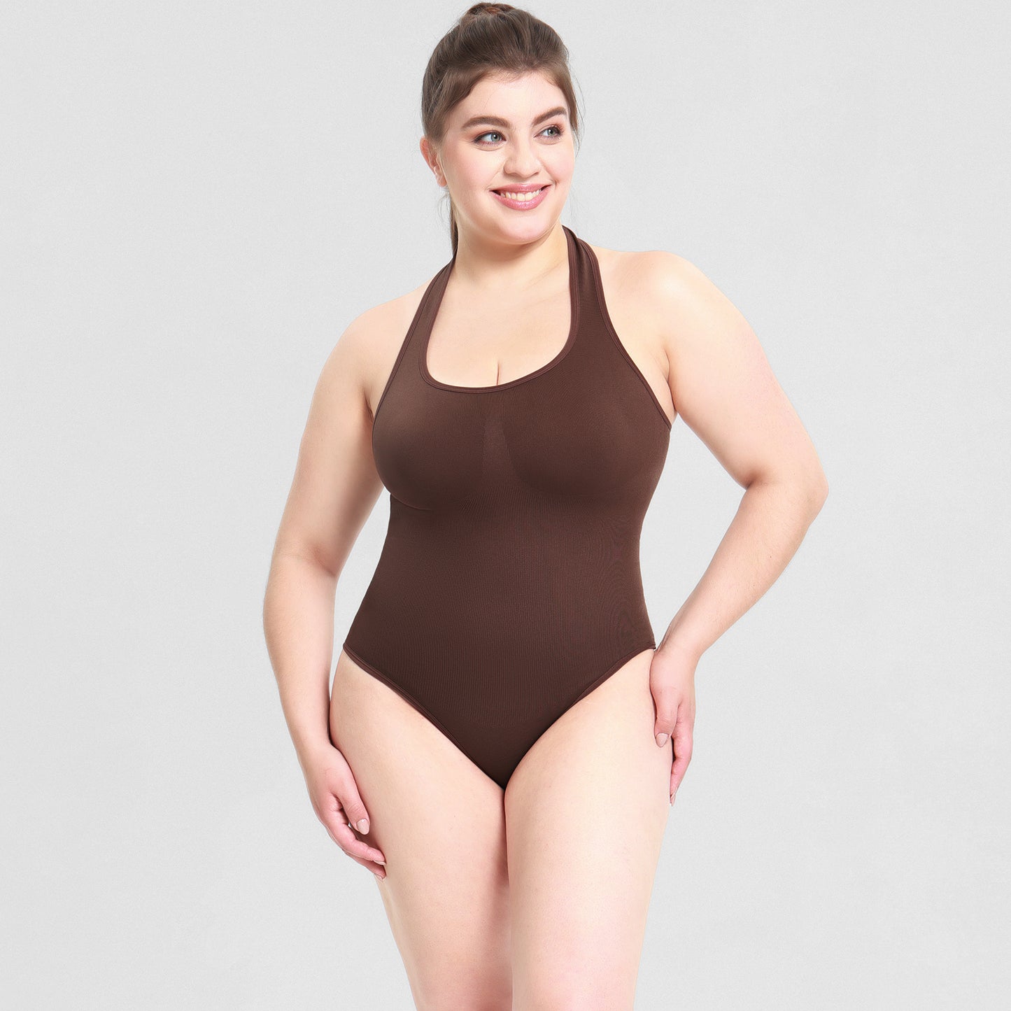 Bodysuit T-shaped Plus Size Neck Hanging Shapewear Tight Waist Underwear Bodysuit Women