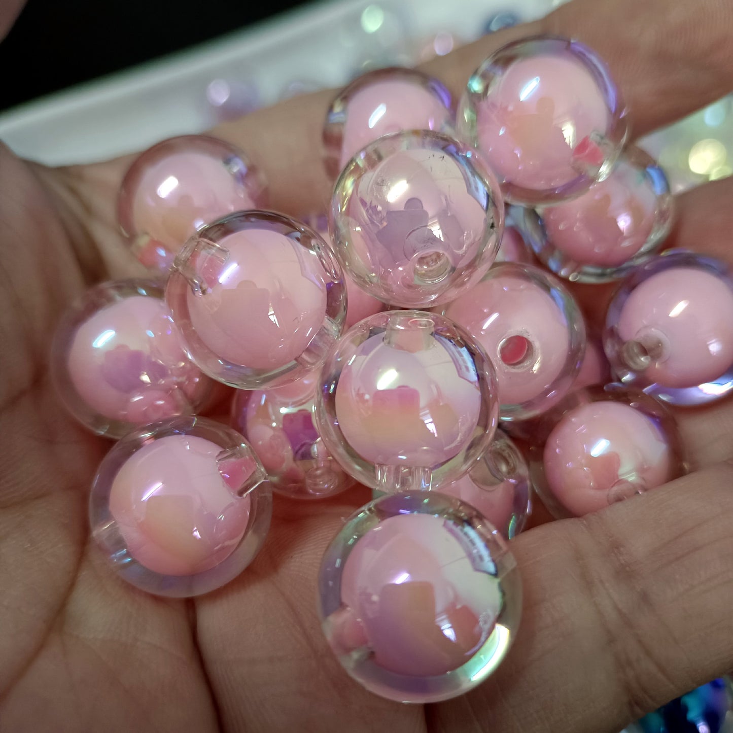 Bead UV Non Scratching Illusion Bead Mid Bead Handmade DIY Bead Loose Bead Pendant Hair Accessories Material Accessories