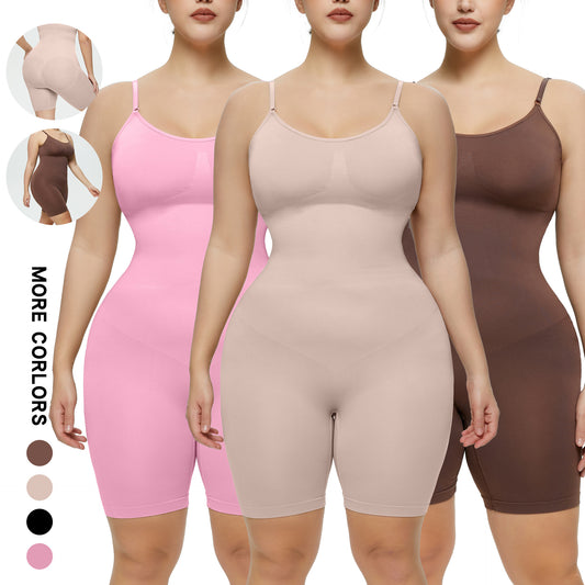 Plus Size Bodysuit Women Seamless One-piece Shapewear Bodysuit Adjustable Underwear Jumpsuit