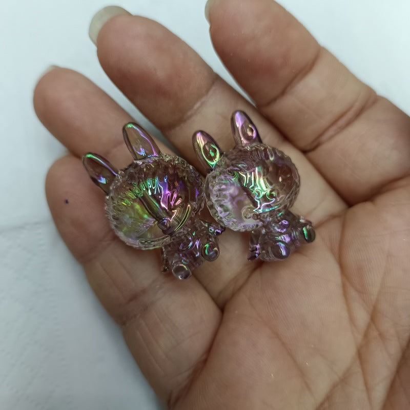 Labubu Cute Cartoon Transparent 3D Bead DIY Bead String Pen Phone Chain Jewelry Accessories