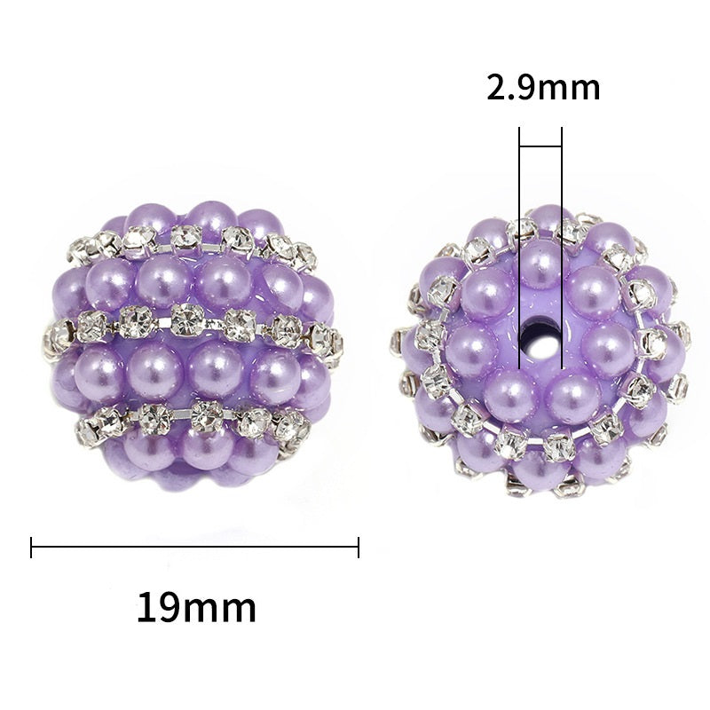 Bead New Candy Color Pearl Diamond Ball Water Diamond Chain Straight Hole Bead DIY Phone Chain Bead Pen Accessories