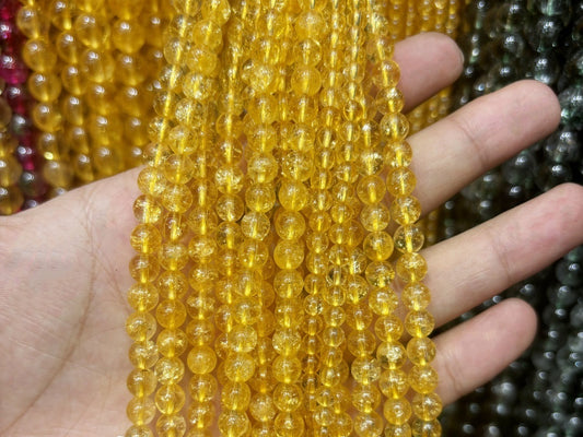Natural Optimized Yellow Crystal Bead DIY Jewelry Bracelet Necklace Earring Accessories 4-12mm