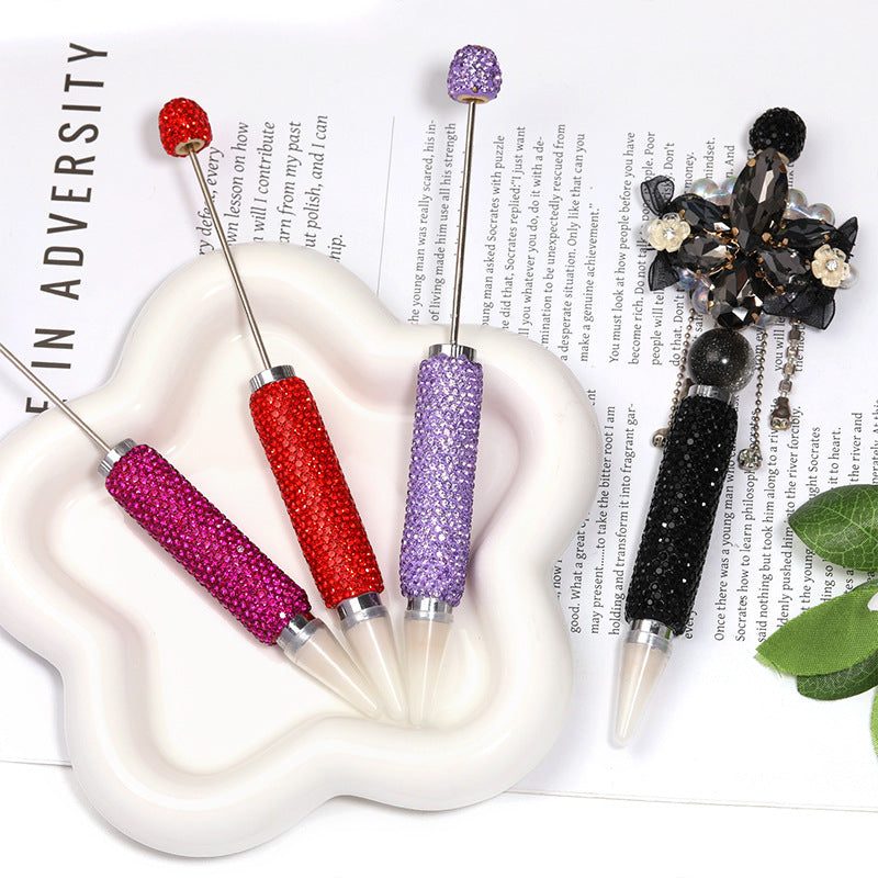 Bead Pen Dot Diamond Ceramic Clay Bead Pen Solid Color Water Diamond Cute Grain Pen Fine Sparkling Full Diamond Bead Pen