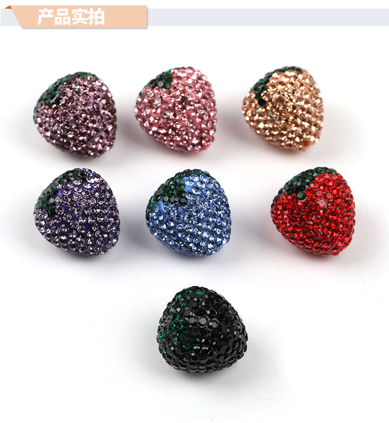 Bead Heavy Industry Strawberry Clay Water Diamond Ball Through Hole Bead DIY Bead Pen Phone Chain Jewelry Accessories Loose Beads