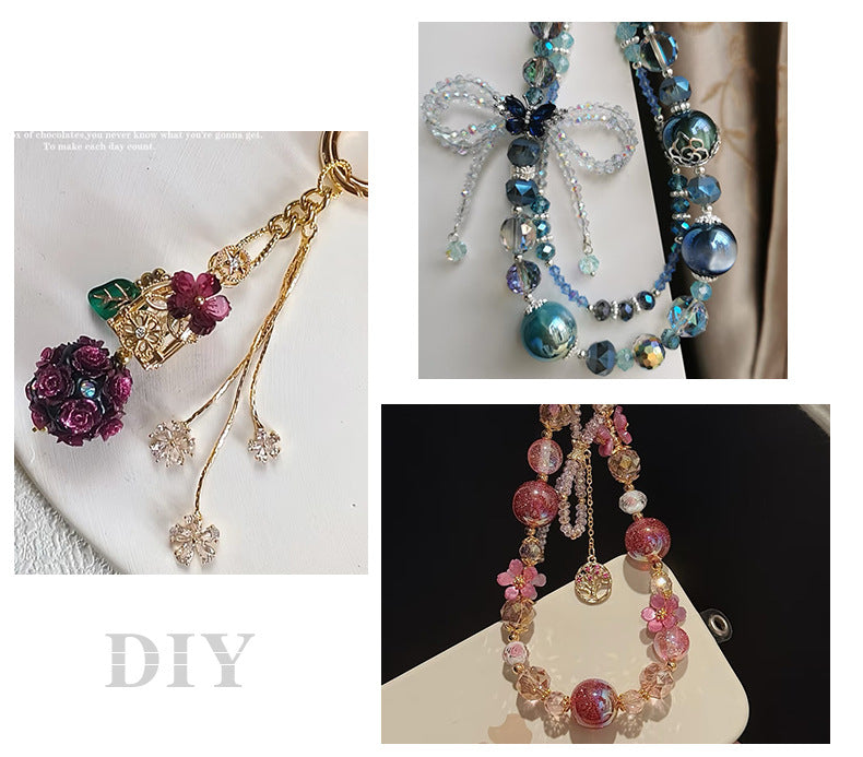 Beaded Rose Diamond Ball String Beads Light Luxury Creative Round Beads Handmade DIY Bead Pen Mobile Chain Loose Beads