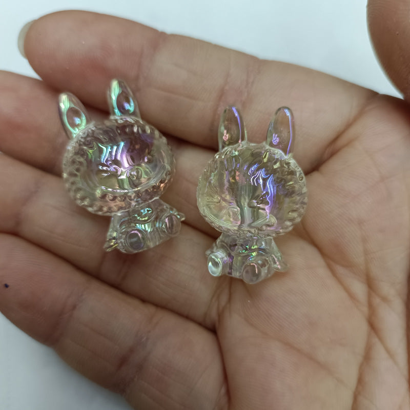 Labubu Cute Cartoon Transparent 3D Bead DIY Bead String Pen Phone Chain Jewelry Accessories