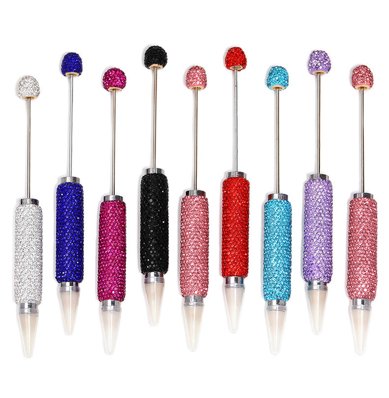 Bead Pen Dot Diamond Ceramic Clay Bead Pen Solid Color Water Diamond Cute Grain Pen Fine Sparkling Full Diamond Bead Pen