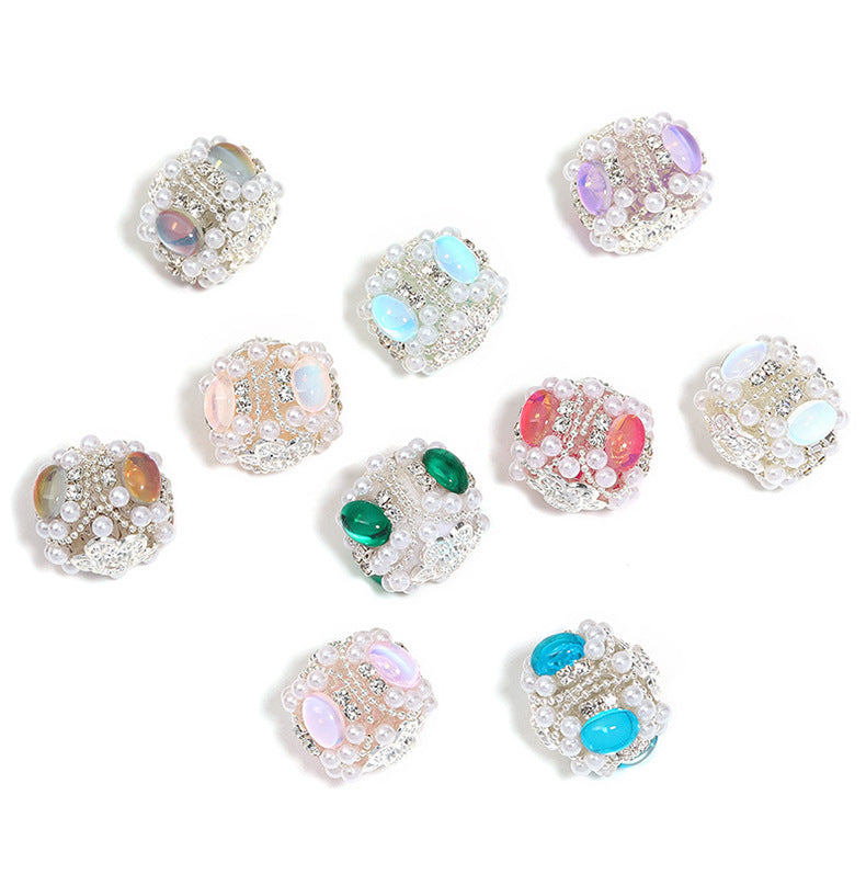 Beaded Rose Diamond Ball String Beads Light Luxury Creative Round Beads Handmade DIY Bead Pen Mobile Chain Loose Beads