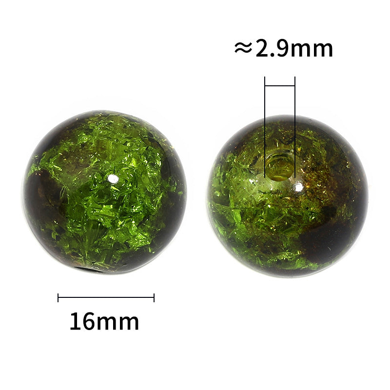 Bead Colored Ice Crack High Brightness Bead Acrylic Transparent Amber Burst Round Bead DIY Bracelet Keychain Loose Bead