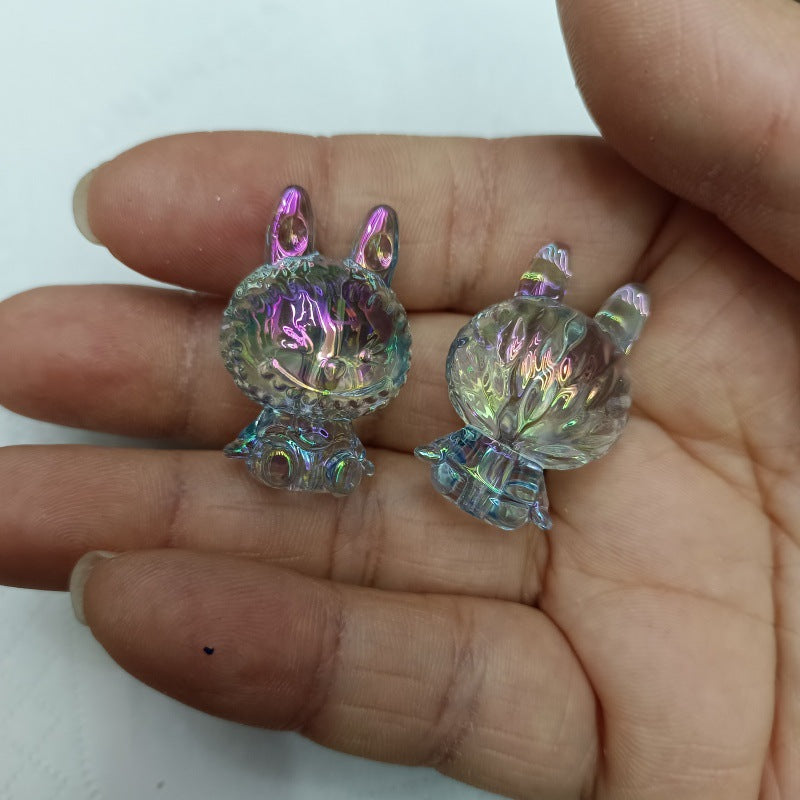 Labubu Cute Cartoon Transparent 3D Bead DIY Bead String Pen Phone Chain Jewelry Accessories