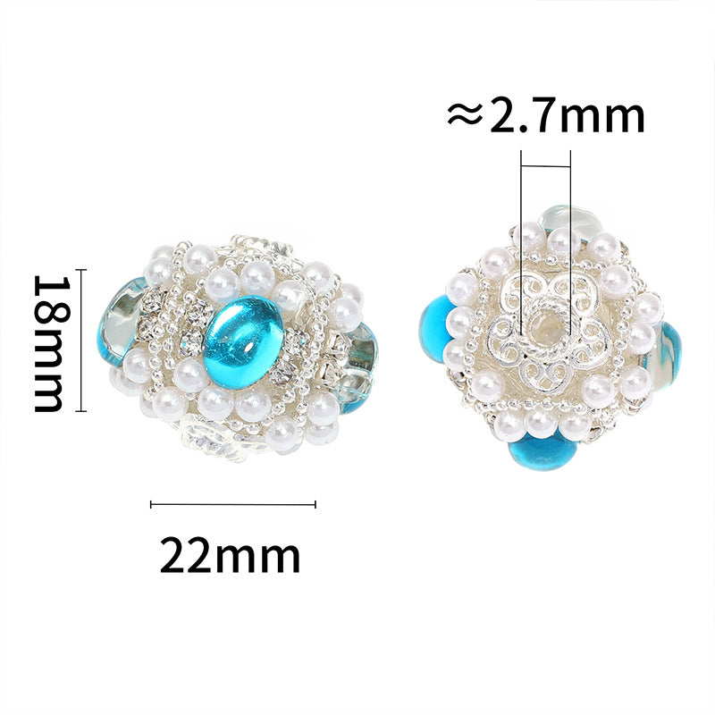 Beaded Rose Diamond Ball String Beads Light Luxury Creative Round Beads Handmade DIY Bead Pen Mobile Chain Loose Beads