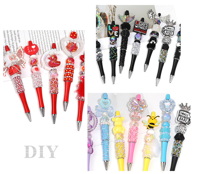 Bead Pen Dot Diamond Ceramic Clay Bead Pen Solid Color Water Diamond Cute Grain Pen Fine Sparkling Full Diamond Bead Pen
