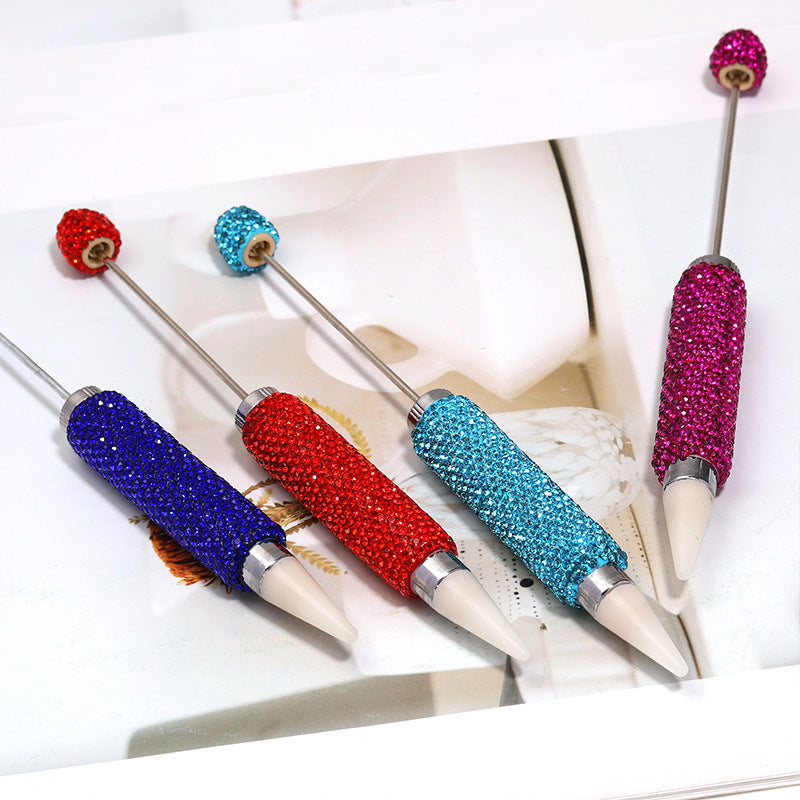 Bead Pen Dot Diamond Ceramic Clay Bead Pen Solid Color Water Diamond Cute Grain Pen Fine Sparkling Full Diamond Bead Pen