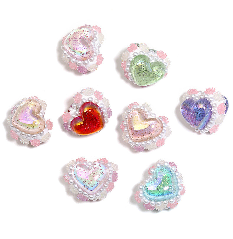 Clay Love Bead Light Luxury Simple Fine Flash Heavy Industry Loose Bead Accessories DIY Bead Pen Jewelry Accessories