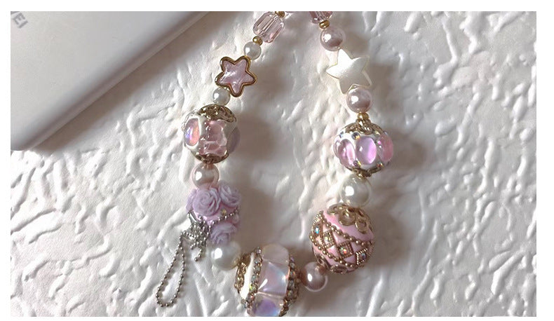 Bead Colored Ice Crack High Brightness Bead Acrylic Transparent Amber Burst Round Bead DIY Bracelet Keychain Loose Bead