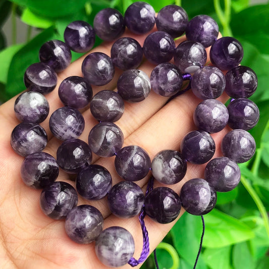 Crystal Amethyst Round Beads DIY Loose Beads Natural Stone Crystal 4-12mm