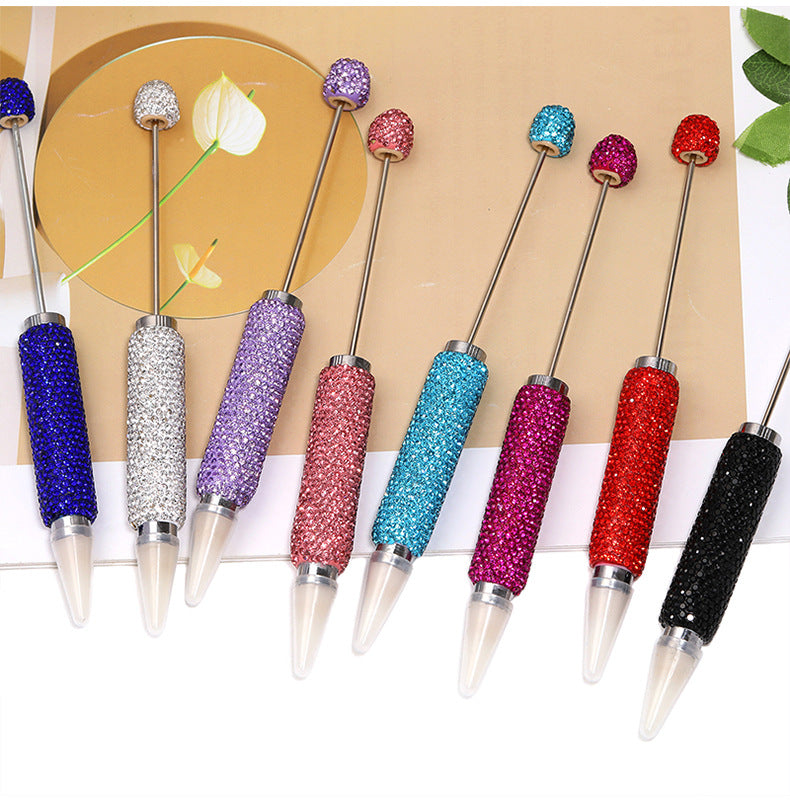 Bead Pen Dot Diamond Ceramic Clay Bead Pen Solid Color Water Diamond Cute Grain Pen Fine Sparkling Full Diamond Bead Pen