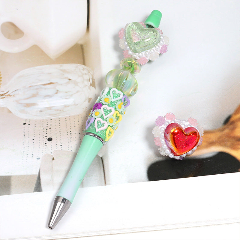 Clay Love Bead Light Luxury Simple Fine Flash Heavy Industry Loose Bead Accessories DIY Bead Pen Jewelry Accessories