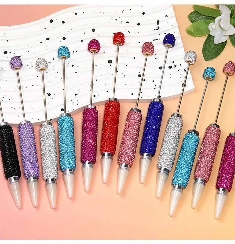 Bead Pen Dot Diamond Ceramic Clay Bead Pen Solid Color Water Diamond Cute Grain Pen Fine Sparkling Full Diamond Bead Pen