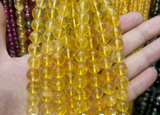 Natural Optimized Yellow Crystal Bead DIY Jewelry Bracelet Necklace Earring Accessories 4-12mm