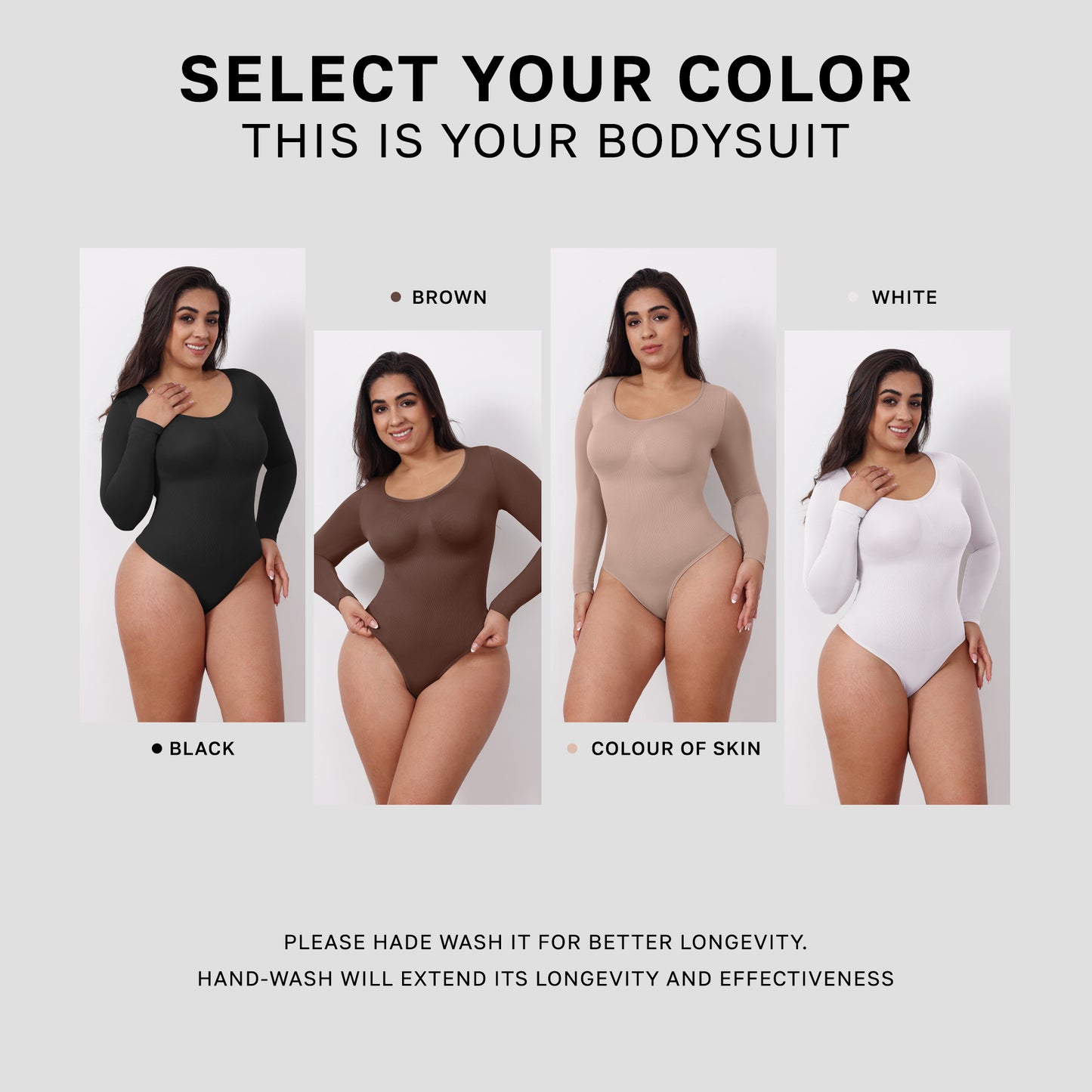 Plus Size Thong Bodysuit Women Long Sleeved Corset One-piece Underwear Seamless Bodysuit Shapewear
