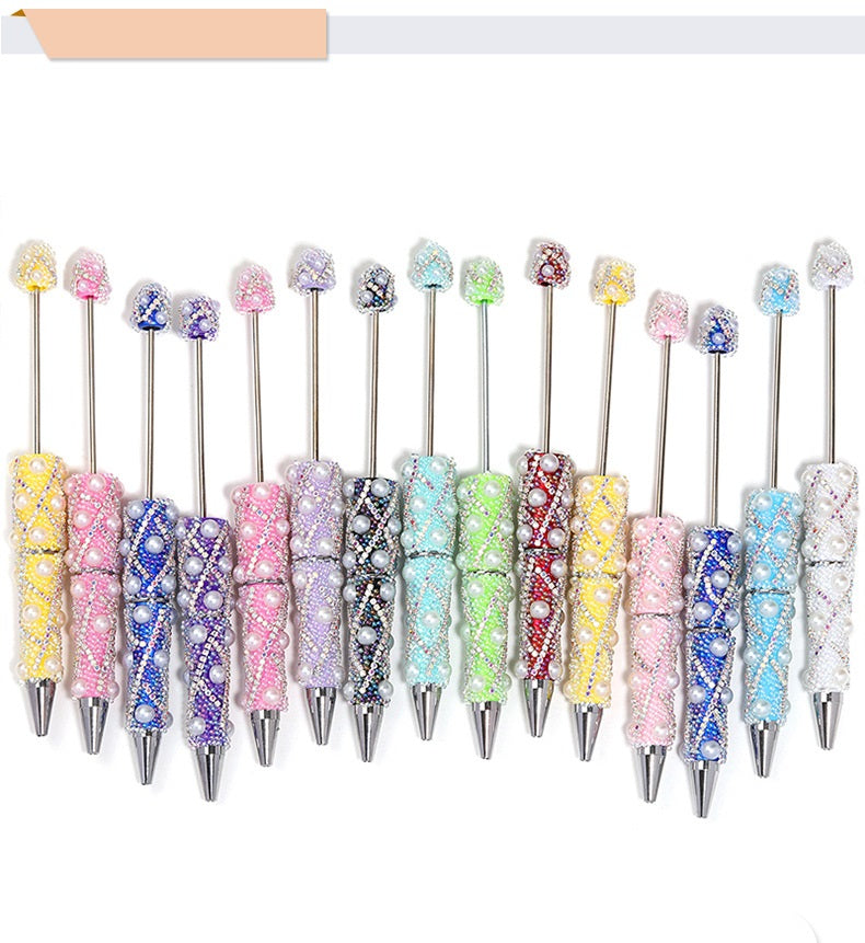 Bead Fine Sparkling Bubble Bead Pen Light Luxury Heavy Industry Bead Pen High Beauty Colorful Chain Cute Bead Pen