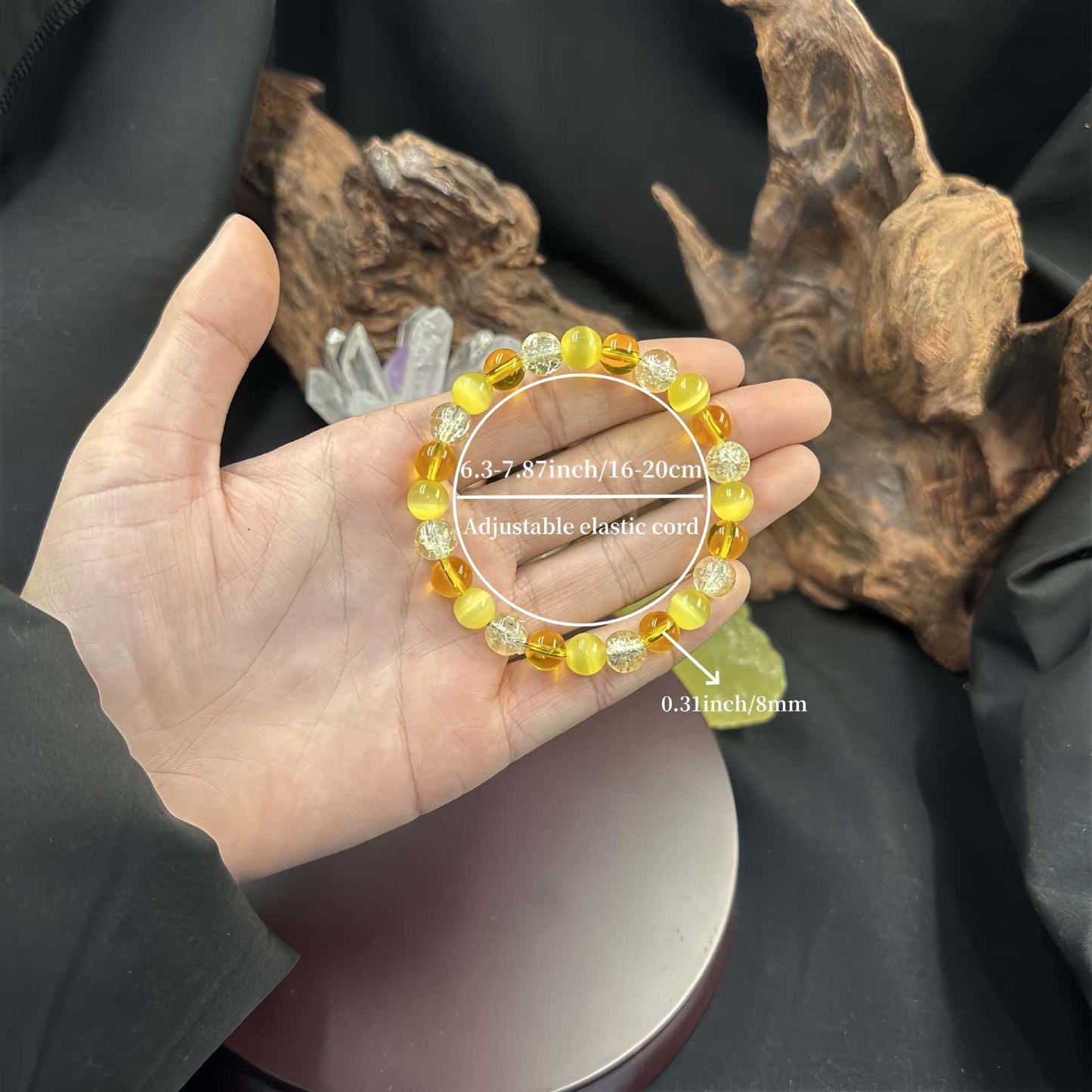 Crystal Bracelet Pink Cat Eye Stone Bracelet Yellow Crystal Fashionable Crystal Jewelry Blue Dot Yellow Explosive Natural Stone