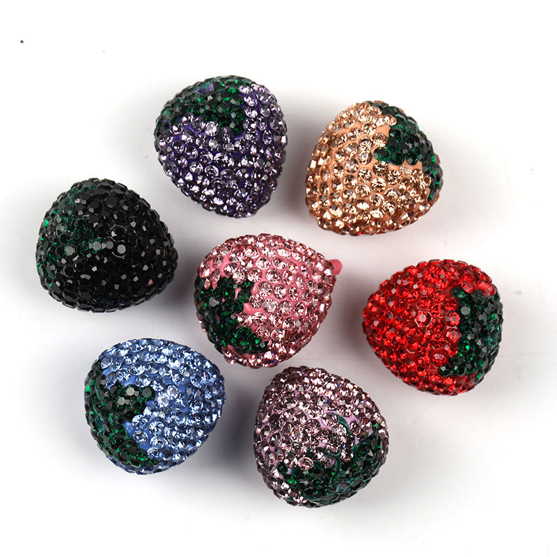Bead Heavy Industry Strawberry Clay Water Diamond Ball Through Hole Bead DIY Bead Pen Phone Chain Jewelry Accessories Loose Beads