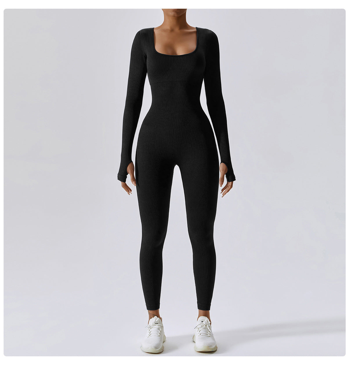 Bodysuit Women Seamless Jumpsuit Long Sleeved Pants Yoga Fitness One-piece Suit High Waist Hip Lifting Jumpsuit