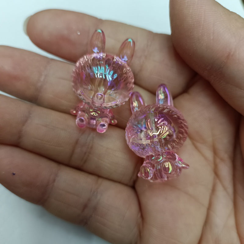 Labubu Cute Cartoon Transparent 3D Bead DIY Bead String Pen Phone Chain Jewelry Accessories